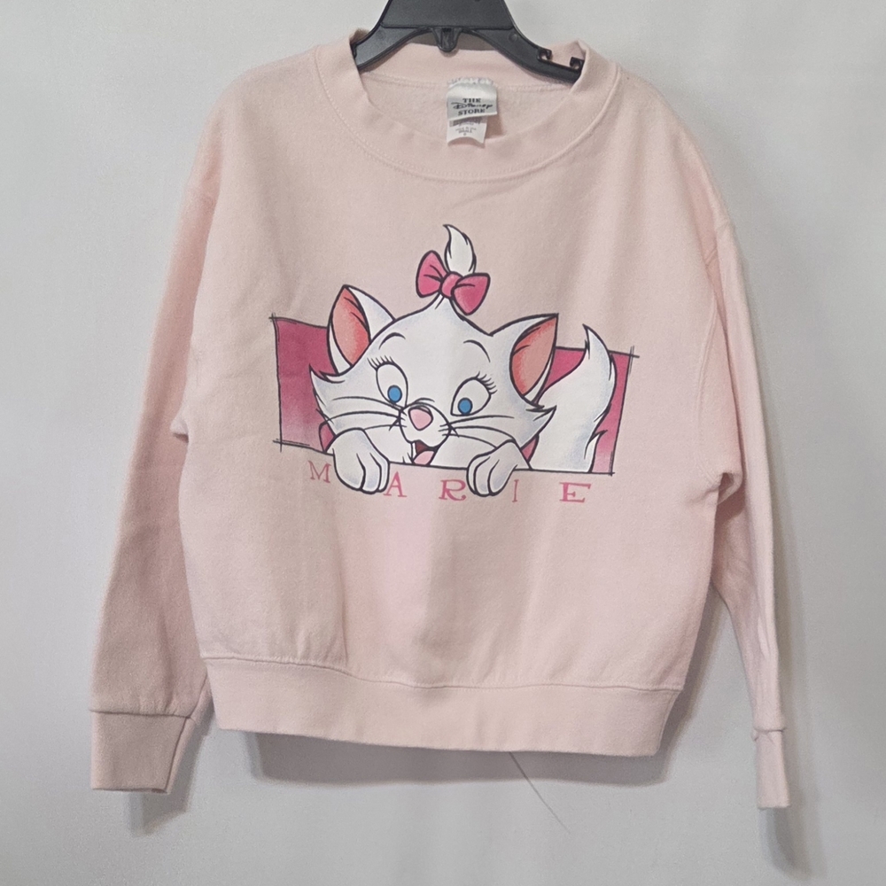 VINTAGE 90s Disney Aristocats Marie Pink Crew Neck Sweatshirt FLAWED Kids Small